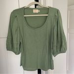 Nation Ltd  Nigella Scoop Neck Puff Sleeve Green Blouse Photo 1