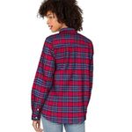 J.Crew Mercantile Plaid Zip Pullover Shirt Small Oversized Red Photo 8