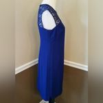 Cobalt Blue Beaded Cutout Neckline Cocktail Shift Dress by Muse from ModCloth Size 8 Photo 2
