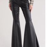 NWT MOTHER The Super Cha Cha Prep Heel Faux Leather Flare Leg Pants Black 23 Photo 3