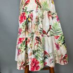 Melonie T Dress Retro‎ Floral Birds Cut Out NO BELT Neckline Cross Neck Size 16 Pink Photo 7