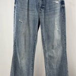 Pistola  High Rise Distressed Straight Leg Raw Hem Jeans in Rutls Blue Size 26 Photo 0