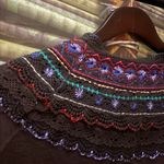 Free People Crochet Embroidered Oversized Blouse XS Boho Western Photo 5