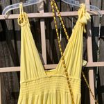 Forever 21 Yellow Strappy Sundress Small with tassels and Straw purse Photo 1
