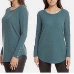 Chaser Waffle Knit Tunic Thermal Top Womens Size XXL Long Sleeve Teal Blue Photo 1
