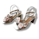 Kensie NWOT Lulus Kadence White Multi Floral Satin Ankle Strap High Heel Sandals Photo 6