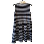 Eliza J  Navy White Striped Sleeveless Tiered Dress Size Medium M Coastal Preppy Photo 3