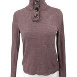 Free People We The Free Purple Turtleneck Henley Long Sleeve Sweater Top Size S Photo 0