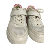 Vince Camuto  White Leather Sneakers Pink‎ Accents Velcro Strap Women's 7.5 Photo 0