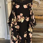 Olivaceous Black Floral Mini Dress Photo 1