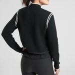 Athleta Sweater Jacket Size Small Black Zip Front Sporty Varsity Preppy Fall Photo 1