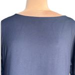 Banana Republic Navy Shift Dress Bell Sleeve Pearl Button Detail Size 8 Evening Photo 6