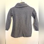 Ellen Tracy  Extra Fine Merino Wool Sweater Womens Sz Small Cowl Neck Buckle Gray Photo 8
