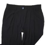 Eileen Fisher NWT Taper Ankle in Black Silk Georgette Pleated Carrot Pants PM Photo 1