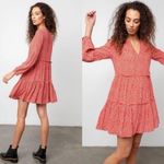 Rails  Everly Carmine‎ Daisies Shift Dress Red Ditsy Floral Long Sleeves Medium Photo 1