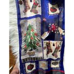 Liz Claiborne Silk Blue Holiday Patterned Scarf Photo 4