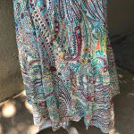 cupio 2pc- Silk Blend Blouse and Maxi Skirt Paisley with Flowers Print Photo 9