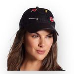 new ℓαѕт 1 ᨎ Smooches Embroidery Baseball Cap ᨎ Shiny Black Coated ᨎ Lip𝚜 Patch Photo 12