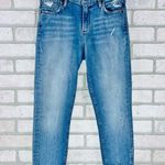 AGOLDE Sophie Crop Chewed Hem and Waistband Skinny Jeans in Vertigo Wash Size 26 Photo 0