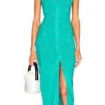 Fleur Du Mal front ribbed snap jersey dress NWT Green Photo 3
