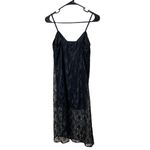 Bloomfield Black Lace Sheer Hem Spaghetti Straps Slip Dress Womens Medium Photo 4