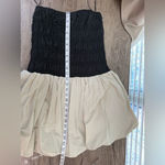 Dissh Stevie Black And Stone Strapless Bubble Skirt Mini‎ Dress size 10 Tan Photo 2