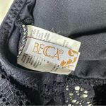 Becca Women's Black Tie-Front Crochet Lace Strappy One-Piece Swimsuit XS Photo 10