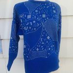 Vintage 90s blue abstract geometric sweater MEDIUM? Photo 0
