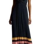 ALC Frank A.L.C. Everly Gown - Size 6 - Dark Navy Pleated Long Maxi Formal Dress Photo 0
