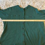 Source Unknown Oversized  Dark Green Button Down Waffle button  Knit Long Sleeve Photo 7