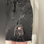 Hollister  Y2K Mall Goth Grunge Whimsigoth Black Denim Frayed Mini SkaterSkirt 00 Photo 6