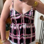 Pink, black, and green plaid satin tank top Size XL Photo 1