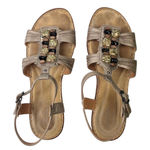 Clarks  Artisan‎ Embellished Sandals Strappy Gold Leather Size 8M Photo 0