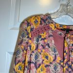 Signature Studio  Pink/Mustard Floral Print Peasant Style Dress size L Photo 11