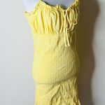 Revamped Yellow Smocked Ruffled Mini Sundress Photo 2