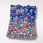 Rachel Roy  Blue Floral V Neck Flutter Sleeve Blouse Large Photo 7