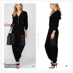 Joseph Ribkoff  Black Hooded Jogger Jumpsuit Photo 2