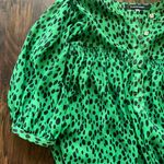 Le Grand Marqet Emerald Green Sheer Polka Dot Blouse Photo 6