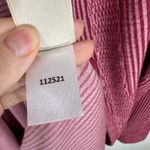 Soft Surroundings  Red‎ Pink Striped Cardigan Sz M Hooded Open Front Knit Comfort Photo 8