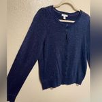 Charter Club New Sparkly Navy Long Sleeve Sequined Top | Shirt Photo 1