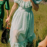 Loeffler Randall Shannon Seafoam puff sleeve dress 6 Photo 0