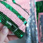 Sequin Jersey Graphic Short Sleeve Shirt Dress Pink Size M Photo 7