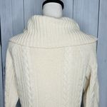 Brooks Brothers Cream Cable Knit Cowl Neck Merino Wool Camel Hair Sweater Sz M Photo 7