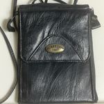 Capezio  Vintage Italian Black Leather Crossbody Bag Side Zipper Snap Top Photo 0