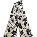 Farm Rio  Monstera Print Linen One Shoulder Cut Out Jumpsuit Black White large Photo 4