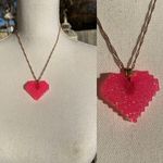 Forever 21 Pixel Heart Pendant Necklace Photo 3