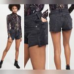 AGOLDE Parker Washed Black Denim Cut Off Shorts Photo 0
