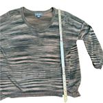 Sussan Striped Sheer Knit Top Earth Tone Neutrals Lightweight Relaxed Sz XS Brown Photo 3