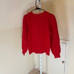 Knox Rose  NWT Women's Crewneck Pointelle Sweater Red Size M Photo 6