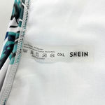 SheIn  Womens Bikini Bottom Size 0XL (12) High Rise Tropical Beachy Summer Blue‎ Photo 7